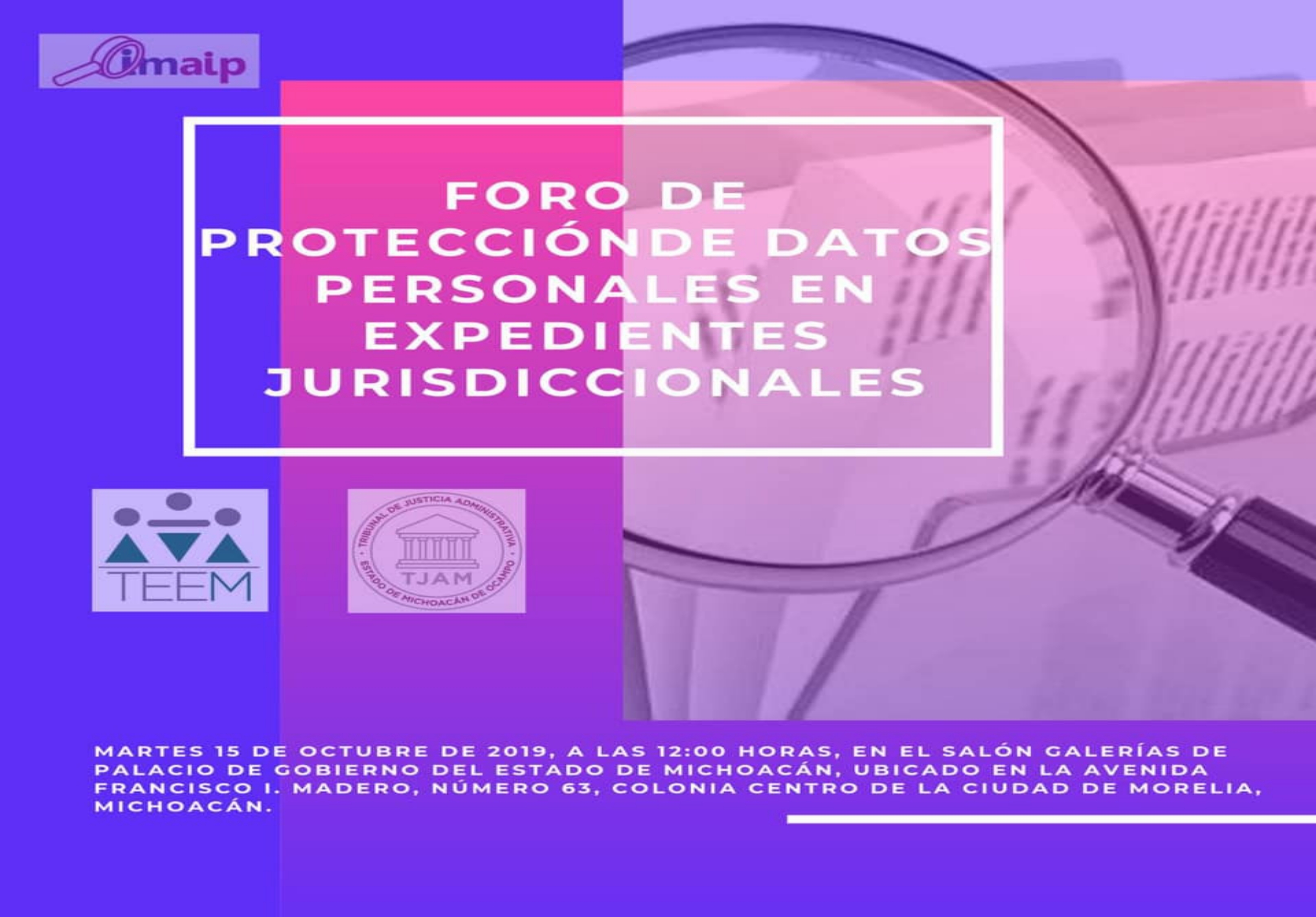 Desarrollarán foro sobre protección de datos personales en expedientes jurisdiccionales