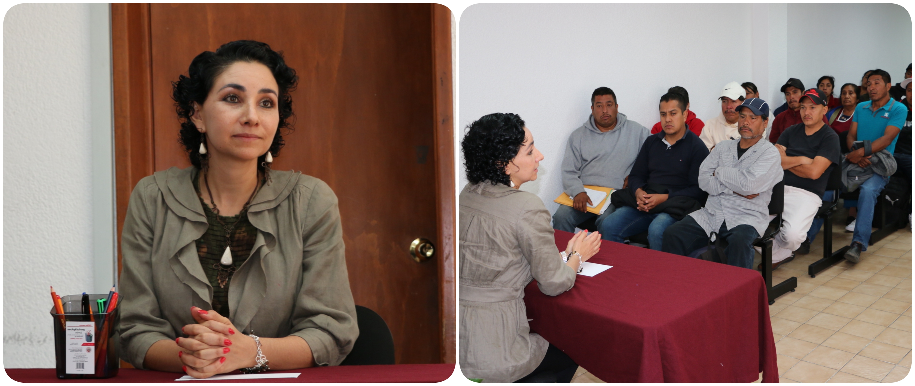 La magistrada del TEEM, Alma Rosa Baena Villalobos, se reunió en audiencia con habitantes de la Tenencia de Teremendo de Los Reyes.