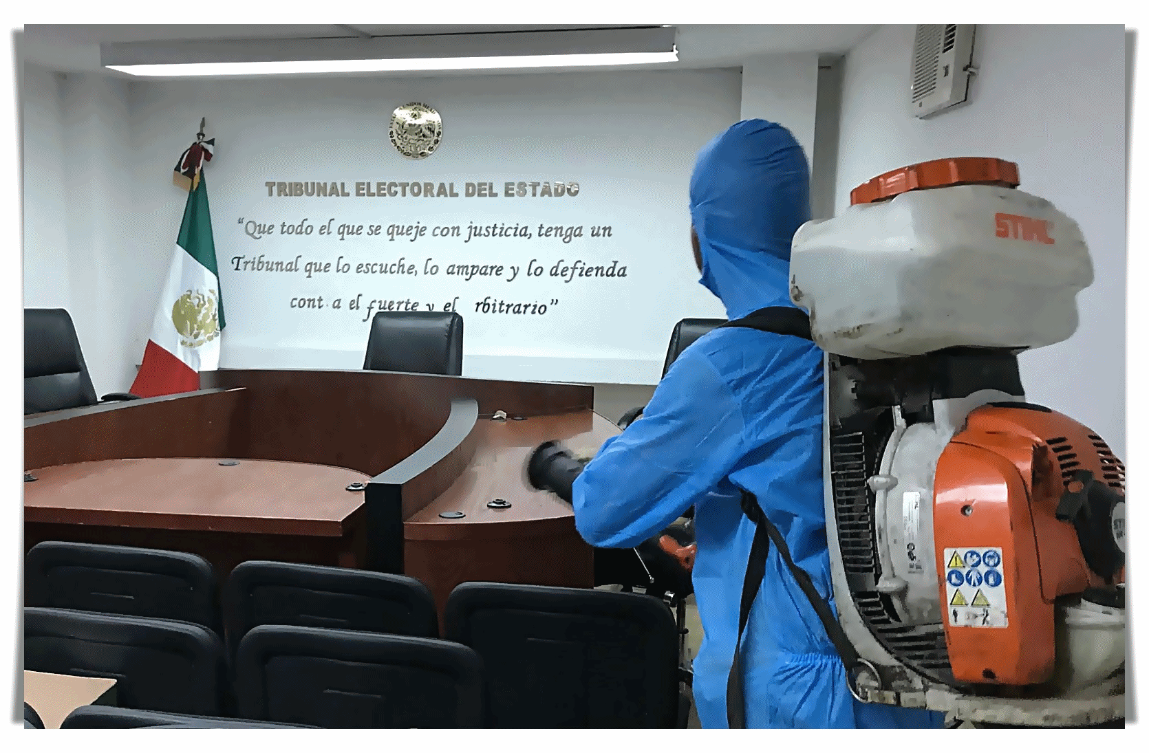 CONTINÚAN LAS JORNADAS DE SANITIZACIÓN EN SEDE DEL TEEM 