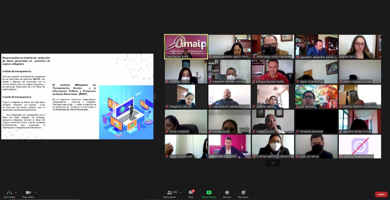 CON CAPACITACIÓN, BRINDA IMAIP HERRAMIENTAS A PERSONAL DEL TEEM PARA USO Y MANEJO DE DATOS PERSONALES