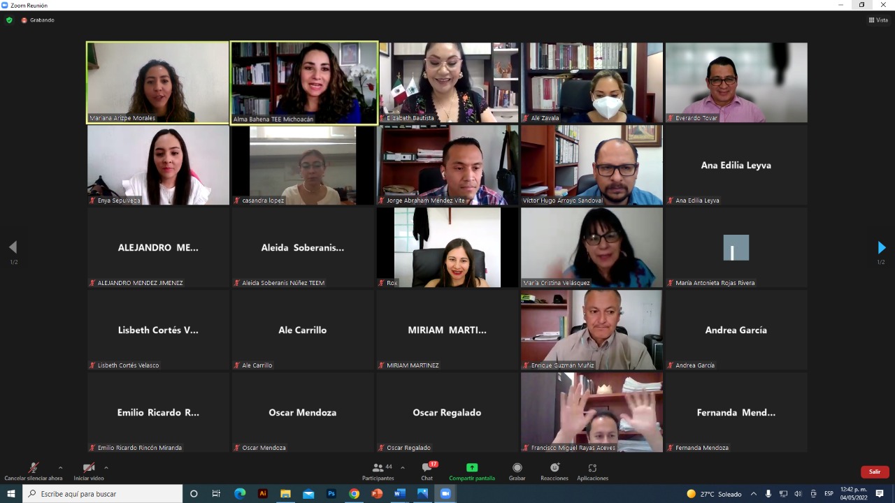 OFRECE MAGISTRADA ELIZABETH BAUTISTA CAPACITACIÓN EN VIOLENCIA POLÍTICA EN RAZÓN DE GÉNERO, A PERSONAL DEL TEEM