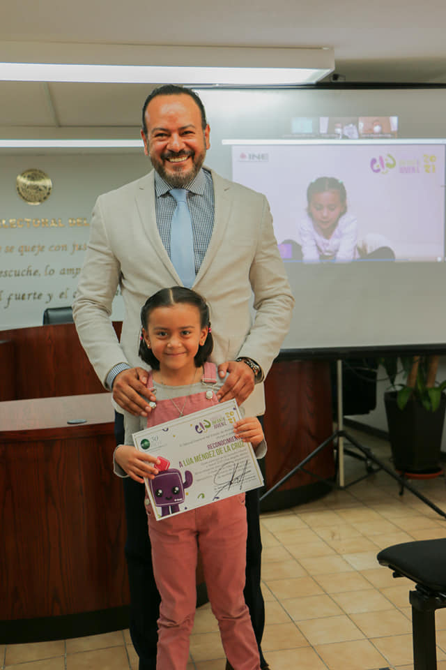 TEEM RECONOCE A LÚA, PEQUEÑA ELEGIDA POR EL INE PARA CONTAR SU EXPERIENCIA EN LA CONSULTA INFANTIL Y JUVENIL 2021